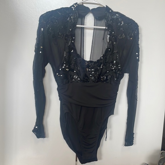 Vintage cachet bodysuit - sheer and beaded.  Sexy costume or photo shoot - Picture 1 of 9